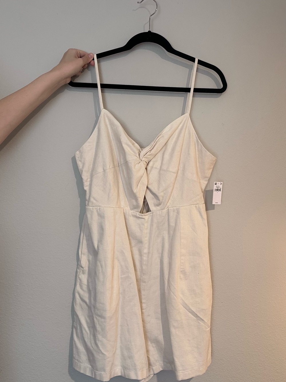 Old Navy Cream Knot-Front Spaghetti Strap Mini Dress, NWT Size L